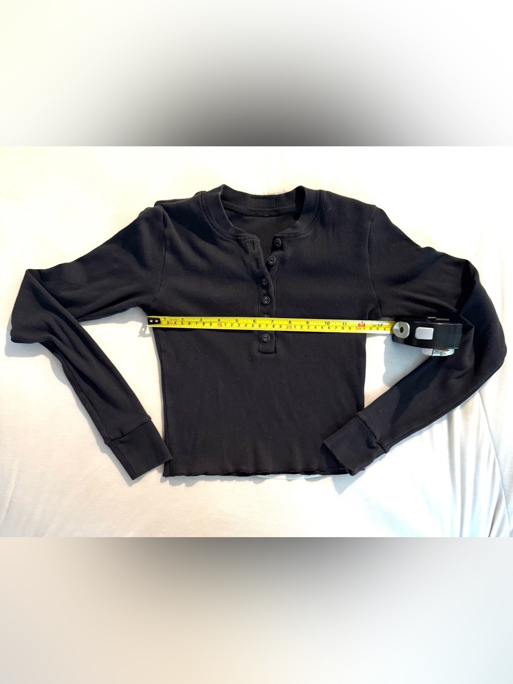 Kids Black Henley Long-Sleeve Top